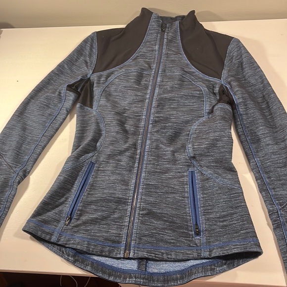 lululemon athletica Jackets & Blazers - LULULEMON | Lululemon Forme Slub Denim Inkwell Blue Jacket Black Panels
